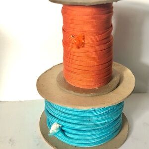 New 20 Yards Turquoise Braided Rope Trim And 31 Yards Orange Braided Flat Rope